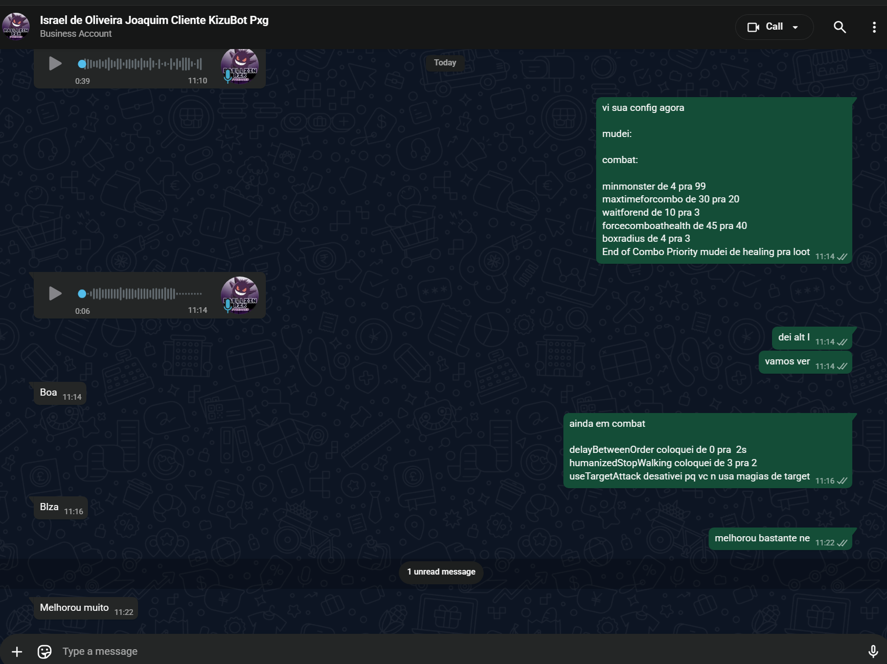 Israel de Oliveira Joaquim - Cliente KizuBot PxG